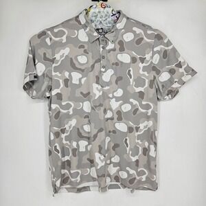 William Murray Polo Shirt Mens XXL Camouflage Gray White Golf Casual Preppy